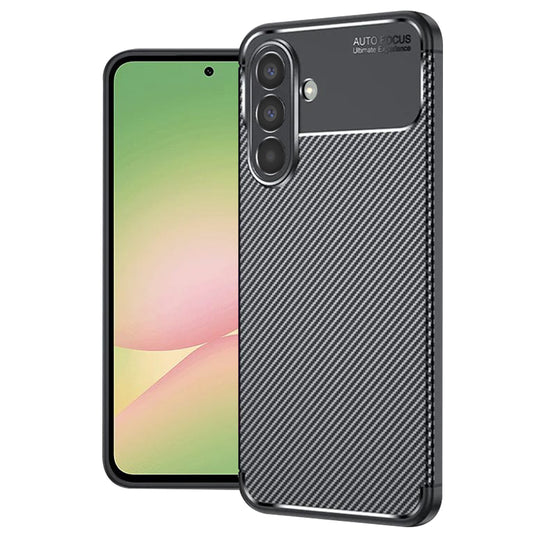 Coque pour Samsung Galaxy A56 A566, Techsuit, Fibre de carbone, Noire
