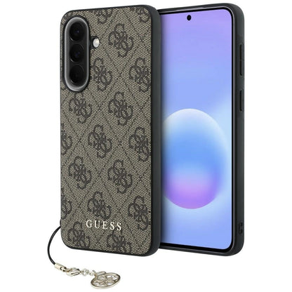 Coque pour Samsung Galaxy A57 5G, Guess, 4G Classic Logo Charm, Marron