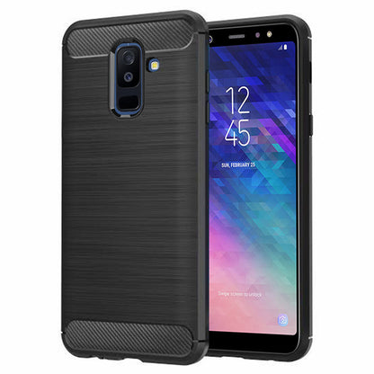 Coque pour Samsung Galaxy A6 Plus (2018) A605, Techsuit, Carbone, Noire
