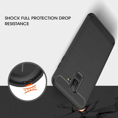 Coque pour Samsung Galaxy A6 Plus (2018) A605, Techsuit, Carbone, Noire