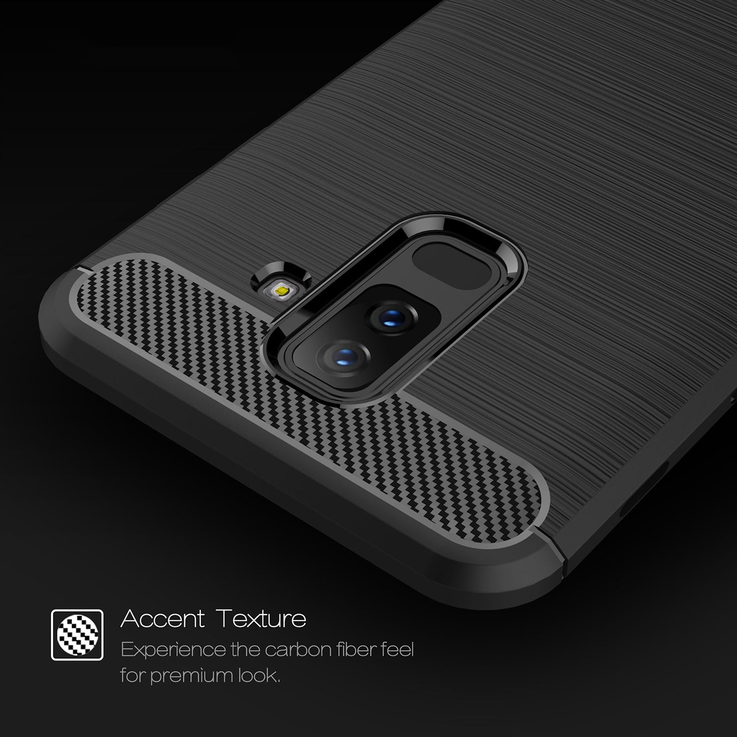 Coque pour Samsung Galaxy A6 Plus (2018) A605, Techsuit, Carbone, Noire