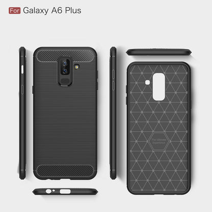 Coque pour Samsung Galaxy A6 Plus (2018) A605, Techsuit, Carbone, Noire