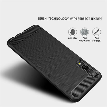 Coque pour Samsung Galaxy A7 (2018) A750, Techsuit, Carbone, Noire