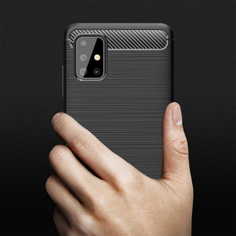 Case for Samsung Galaxy A71 A715, Techsuit, Carbon, Black