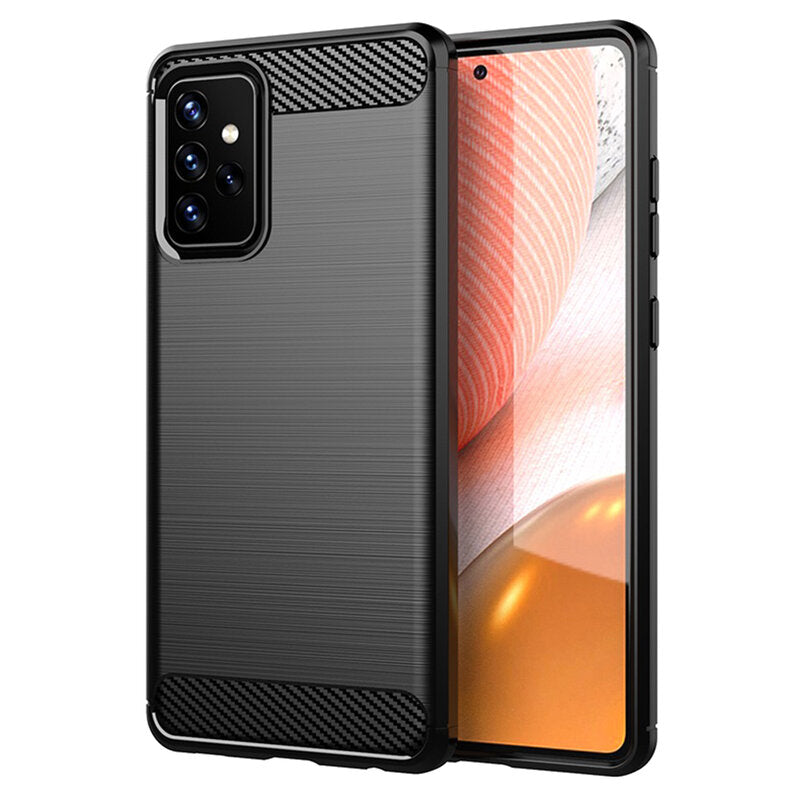 Coque pour Samsung Galaxy A72 A725 / A72 5G A726, Techsuit, Carbone, Noire