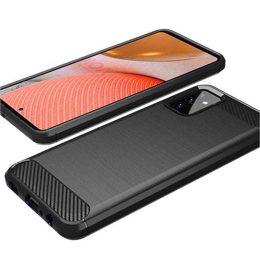 Coque pour Samsung Galaxy A72 A725 / A72 5G A726, Techsuit, Carbone, Noire