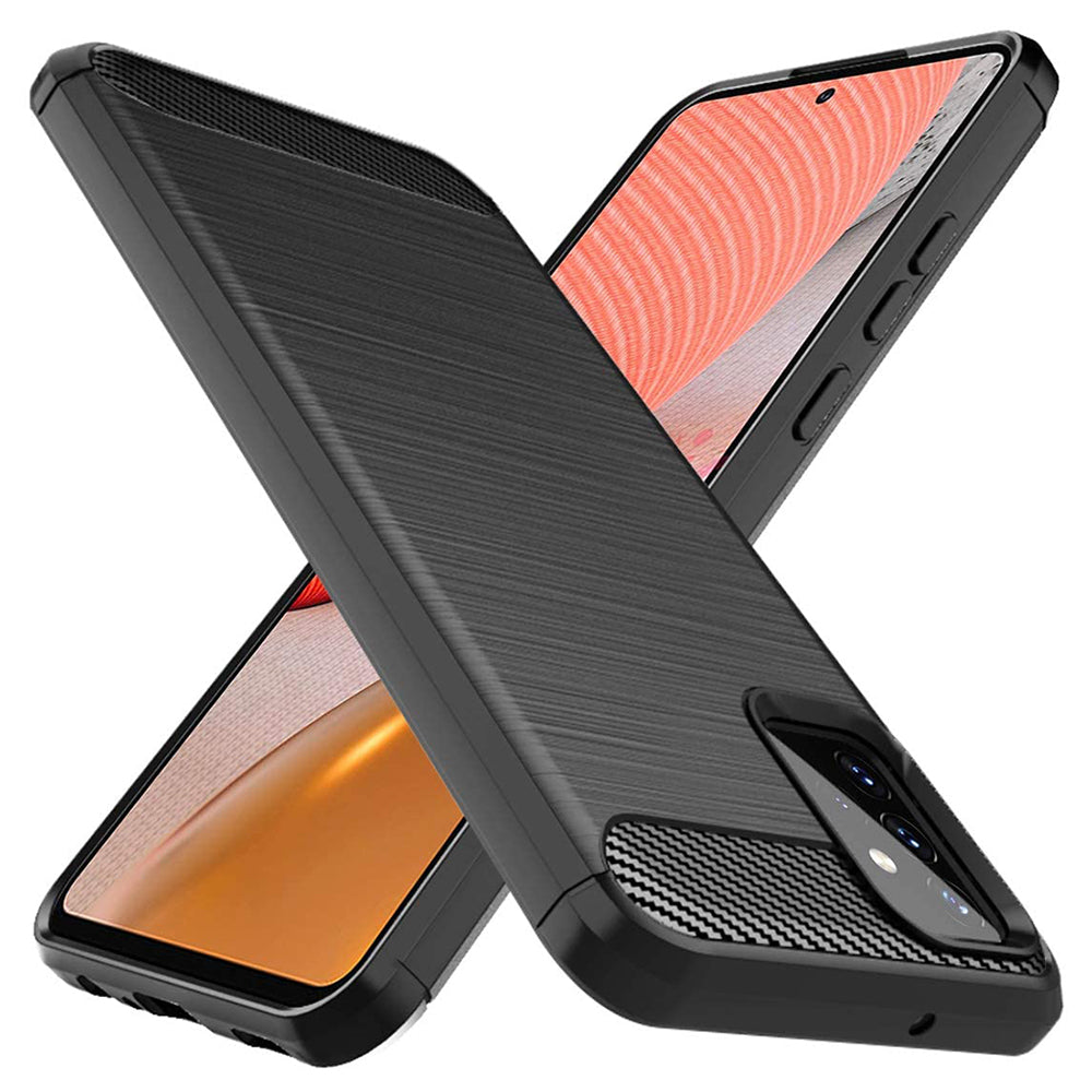 Coque pour Samsung Galaxy A72 A725 / A72 5G A726, Techsuit, Carbone, Noire