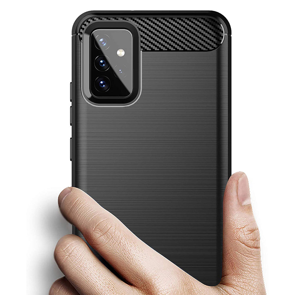 Coque pour Samsung Galaxy A72 A725 / A72 5G A726, Techsuit, Carbone, Noire