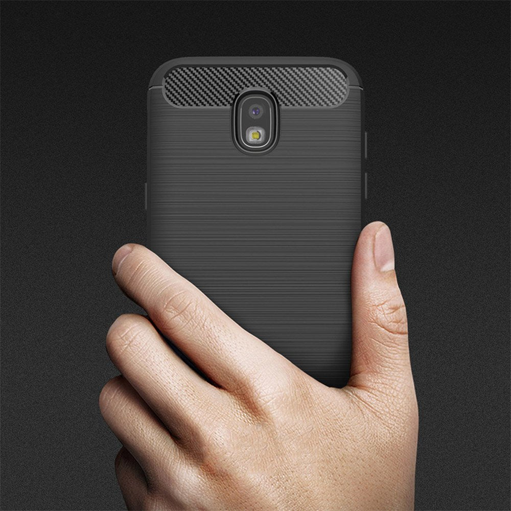 Coque pour Samsung Galaxy J5 (2017) J530, Techsuit, Carbone, Noire
