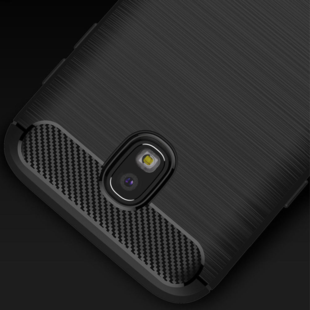 Coque pour Samsung Galaxy J7 (2017) J730, Techsuit, Carbone, Noire