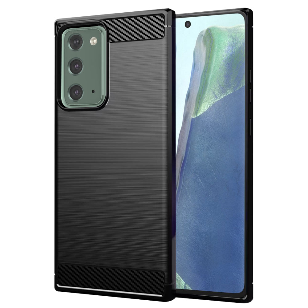 Coque pour Samsung Galaxy Note 20 5G N981 / Note 20 N980, Techsuit, Carbone, Noire