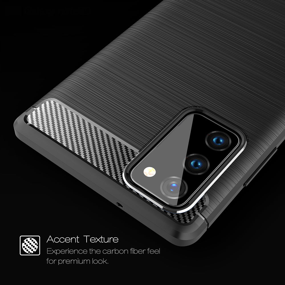 Coque pour Samsung Galaxy Note 20 5G N981 / Note 20 N980, Techsuit, Carbone, Noire