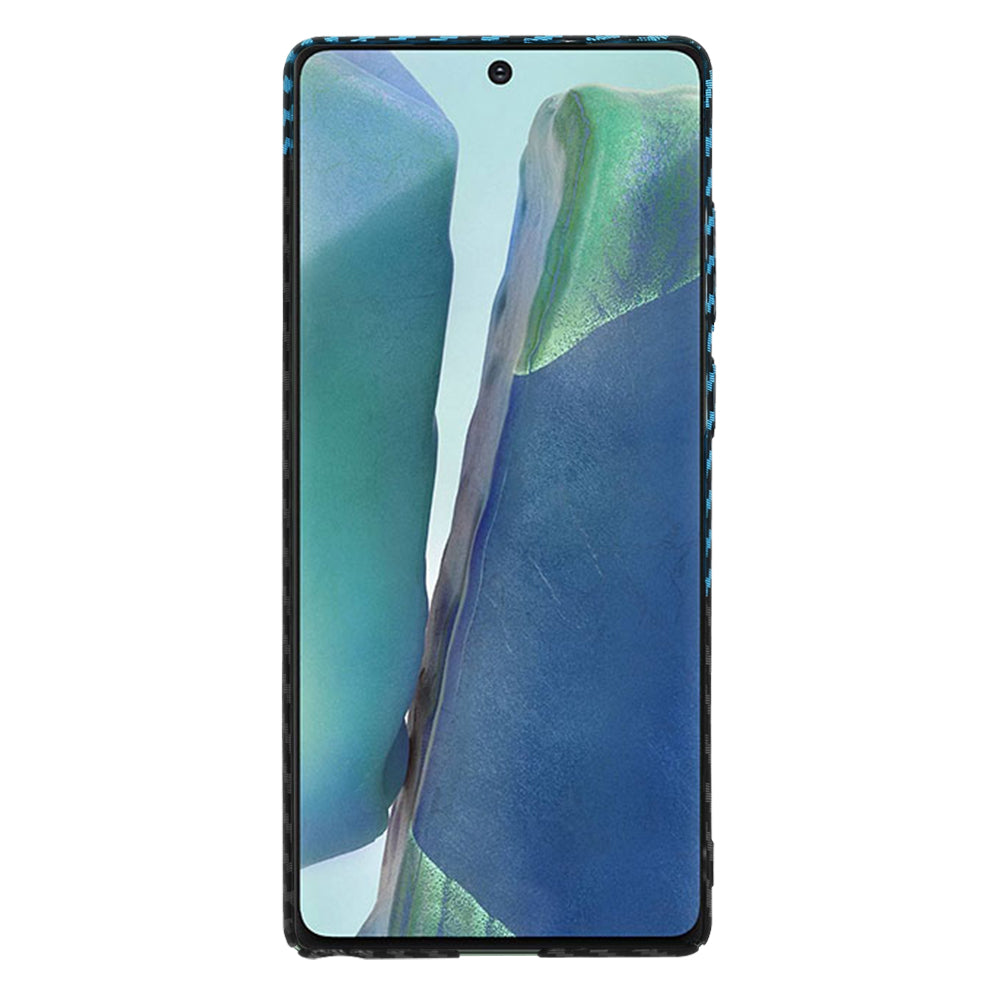 Coque pour Samsung Galaxy Note 20 5G N981 / Note 20 N980, Techsuit, Carbonite FiberShell, Noir Bleu