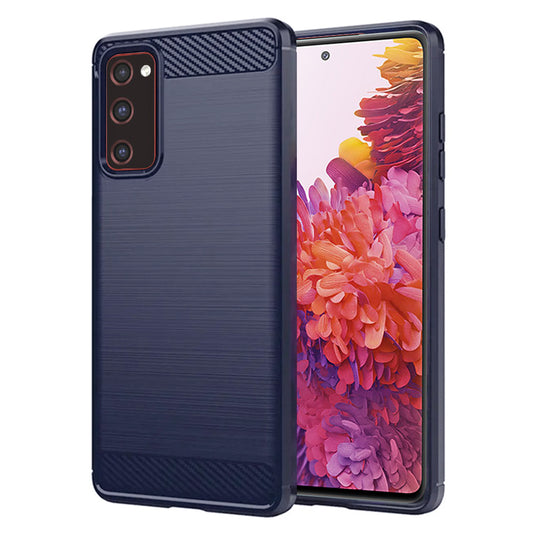 Coque pour Samsung Galaxy S20 FE 2022 G781 / S20 FE 5G G781 / S20 FE G780, Techsuit, Carbone, Bleue