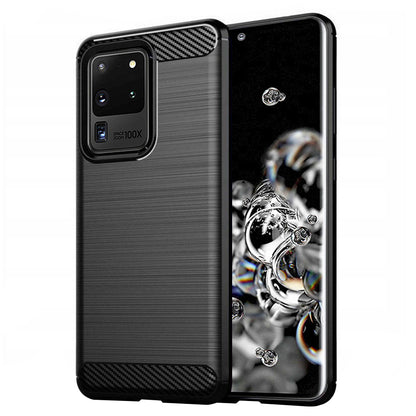 Coque pour Samsung Galaxy S20 Ultra 5G G988 / S20 Ultra G988, Techsuit, Carbone, Noire
