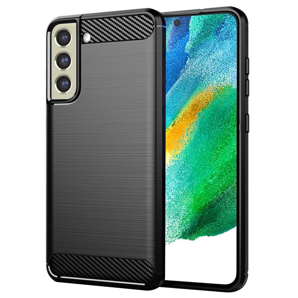 Coque pour Samsung Galaxy S21 FE 5G G990, Techsuit, Carbone, Noire