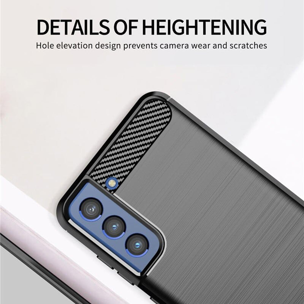 Coque pour Samsung Galaxy S21 FE 5G G990, Techsuit, Carbone, Noire
