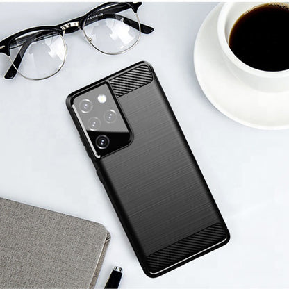 Coque pour Samsung Galaxy S21 Ultra 5G G998, Techsuit, Carbone, Noire