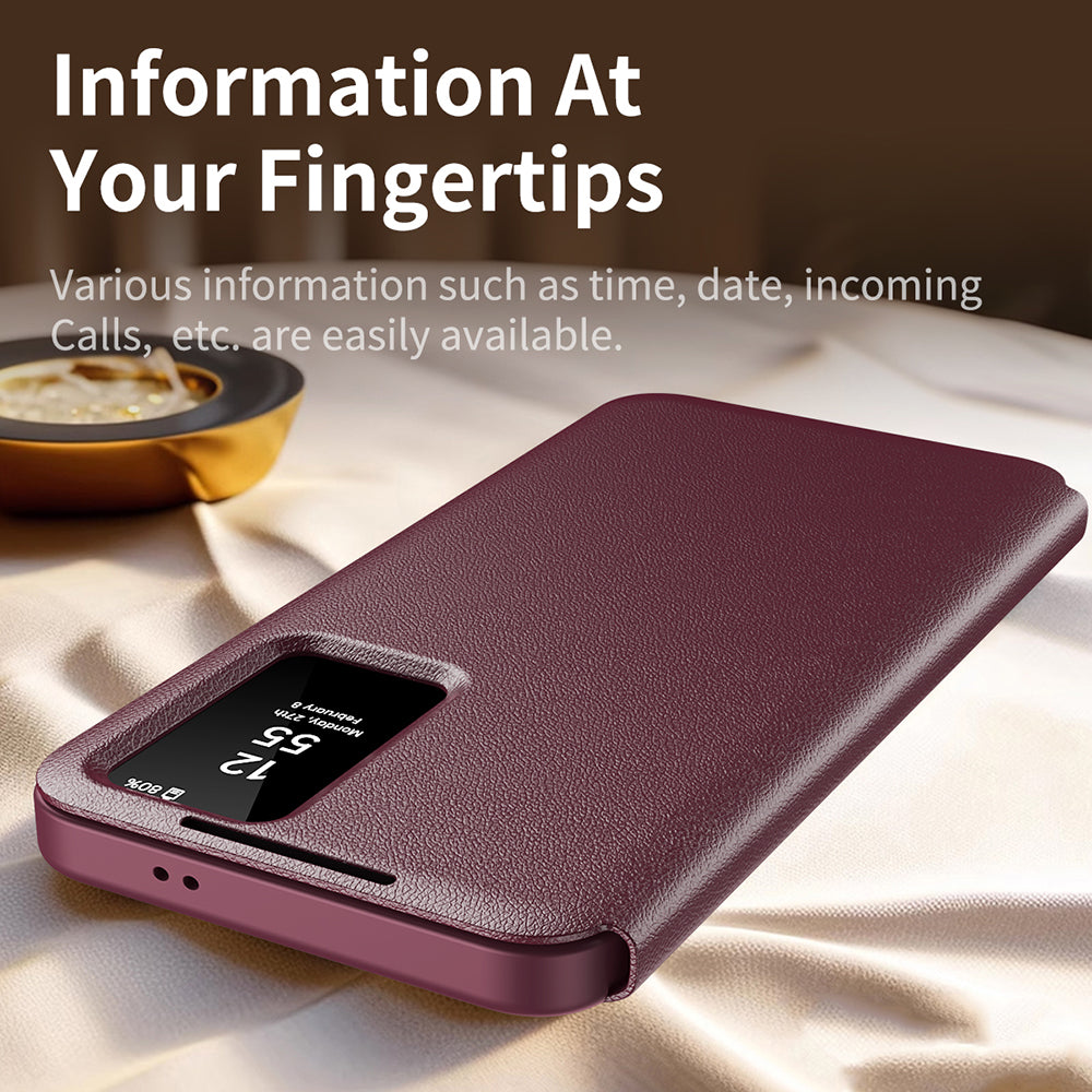 Coque pour Samsung Galaxy S22+ 5G S906, Techsuit, SmartView, Rouge