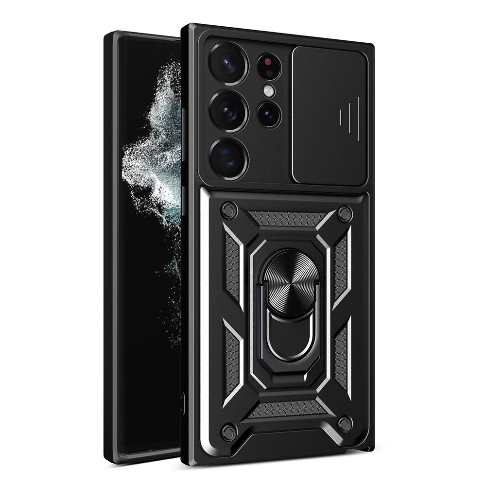 Coque pour Samsung Galaxy S22 Ultra 5G S908, Techsuit, CamShield, Noire