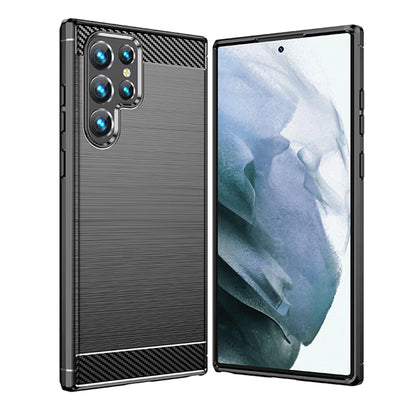 Coque pour Samsung Galaxy S22 Ultra 5G S908, Techsuit, Carbone, Noire