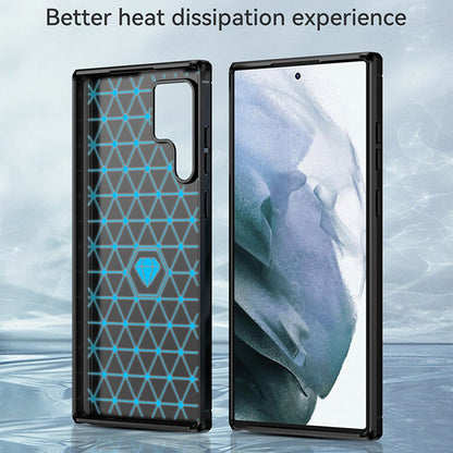 Coque pour Samsung Galaxy S22 Ultra 5G S908, Techsuit, Carbone, Noire