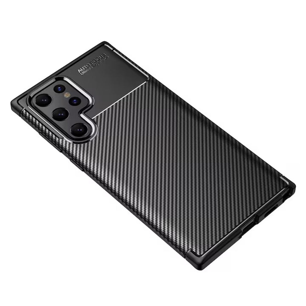 Case for Samsung Galaxy S22 Ultra 5G S908, Techsuit, CarbonFiber, Black
