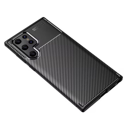 Coque pour Samsung Galaxy S22 Ultra 5G S908, Techsuit, Fibre de carbone, Noire