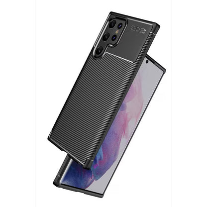 Case for Samsung Galaxy S22 Ultra 5G S908, Techsuit, CarbonFiber, Black