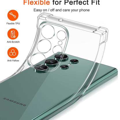 Case for Samsung Galaxy S22 Ultra 5G S908, Techsuit, Shockproof Clear, Transparent
