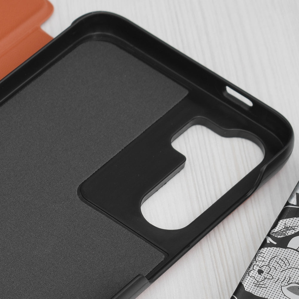 Étui pour Samsung Galaxy S23 FE S711, Techsuit, eFold, Orange