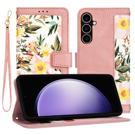 Coque pour Samsung Galaxy S23 FE S711, Techsuit, FlipCraft, Rose