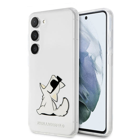 Étui pour Samsung Galaxy S23+ S916, Karl Lagerfeld, Choupette Eat, Transparent