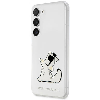 Étui pour Samsung Galaxy S23+ S916, Karl Lagerfeld, Choupette Eat, Transparent
