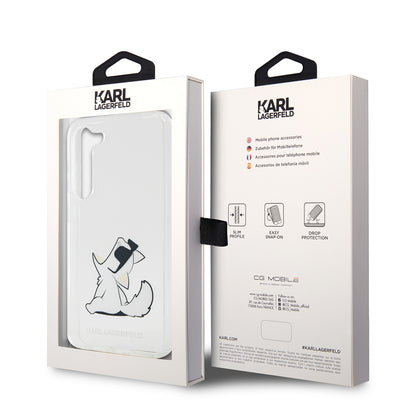 Étui pour Samsung Galaxy S23+ S916, Karl Lagerfeld, Choupette Eat, Transparent