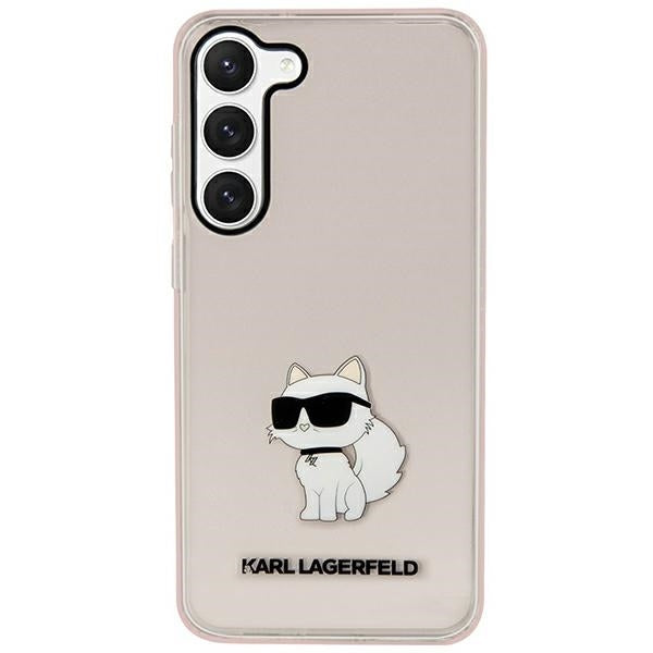 Étui pour Samsung Galaxy S23+ S916, Karl Lagerfeld, Ikonik Choupette, Rose