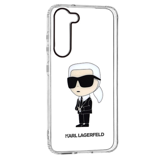 Étui pour Samsung Galaxy S23+ S916, Karl Lagerfeld, Ikonik Karl, Transparent