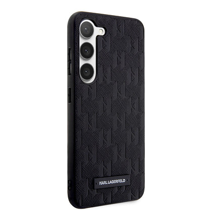 Étui pour Samsung Galaxy S23+ S916, Karl Lagerfeld, Saffiano Monogram Metal Logo, Noir