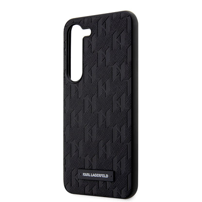 Étui pour Samsung Galaxy S23+ S916, Karl Lagerfeld, Saffiano Monogram Metal Logo, Noir