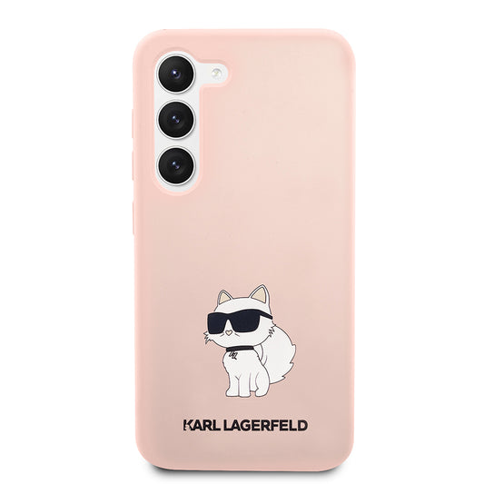 Housse pour Samsung Galaxy S23+ S916, Karl Lagerfeld, Silicone Choupette, Rose