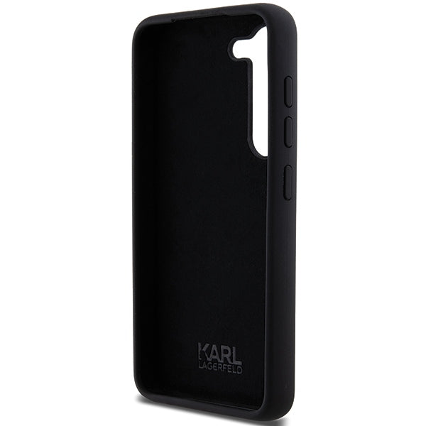 Étui pour Samsung Galaxy S23+ S916, Karl Lagerfeld, Silicone Ikonik Karl Metal, Noir