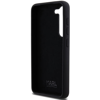 Étui pour Samsung Galaxy S23+ S916, Karl Lagerfeld, Silicone Ikonik Karl Metal, Noir