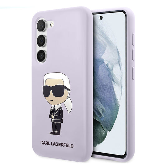 Étui pour Samsung Galaxy S23+ S916, Karl Lagerfeld, Silicone Ikonik Karl, Mauve