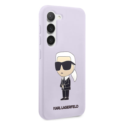 Étui pour Samsung Galaxy S23+ S916, Karl Lagerfeld, Silicone Ikonik Karl, Mauve