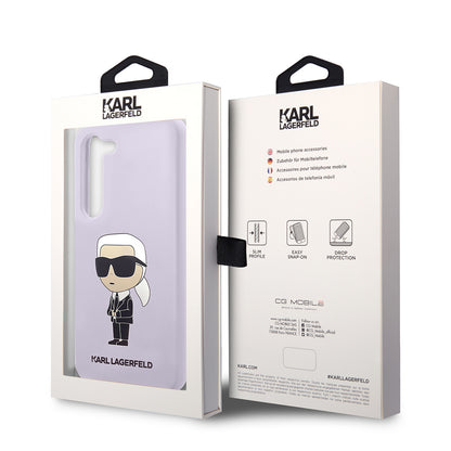 Étui pour Samsung Galaxy S23+ S916, Karl Lagerfeld, Silicone Ikonik Karl, Mauve