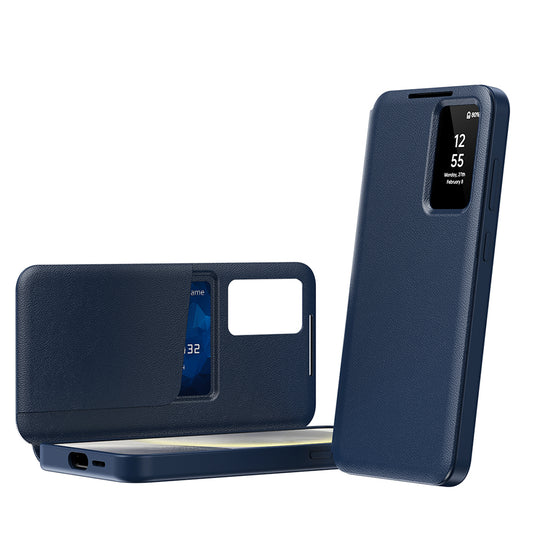 Coque pour Samsung Galaxy S23+ S916, Techsuit, SmartView, Bleue