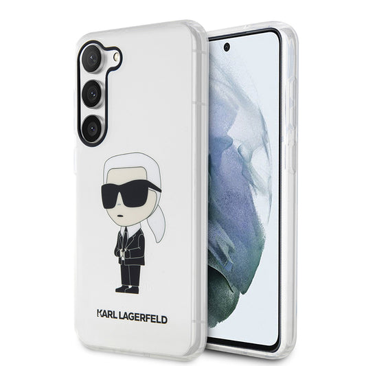 Étui pour Samsung Galaxy S23 S911, Karl Lagerfeld, Ikonik Karl, Transparent