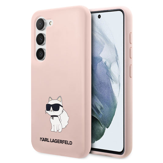 Étui pour Samsung Galaxy S23 S911, Karl Lagerfeld, Silicone Choupette, Rose