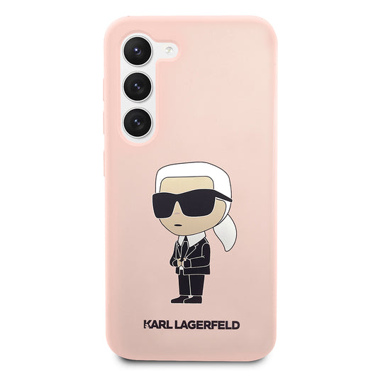 Étui pour Samsung Galaxy S23 S911, Karl Lagerfeld, Silicone Ikonik Karl, Rose