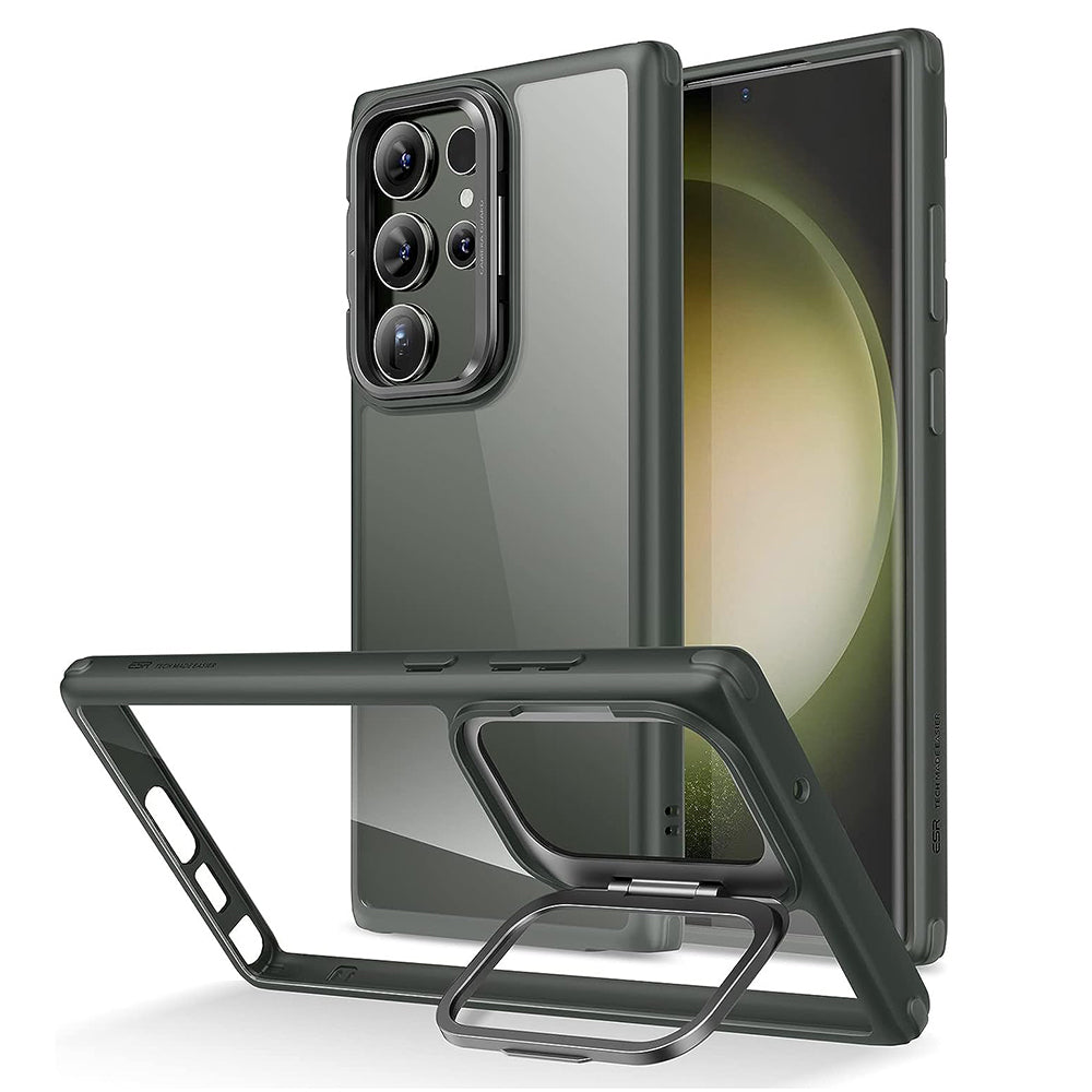 Étui pour Samsung Galaxy S23 Ultra S918, ESR, Classic Kickstand, Vert Transparent